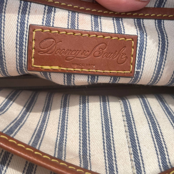 Dooney & Bourke Camden Saffiano Black Nylon Satchel w Brown Leather Trim - Picture 13 of 16